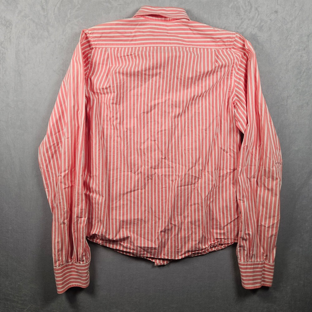 Hollister Button Up Shirt Mens XL Pink White Striped Pocket‎ Preppy Beach Y2K - Picture 2 of 8